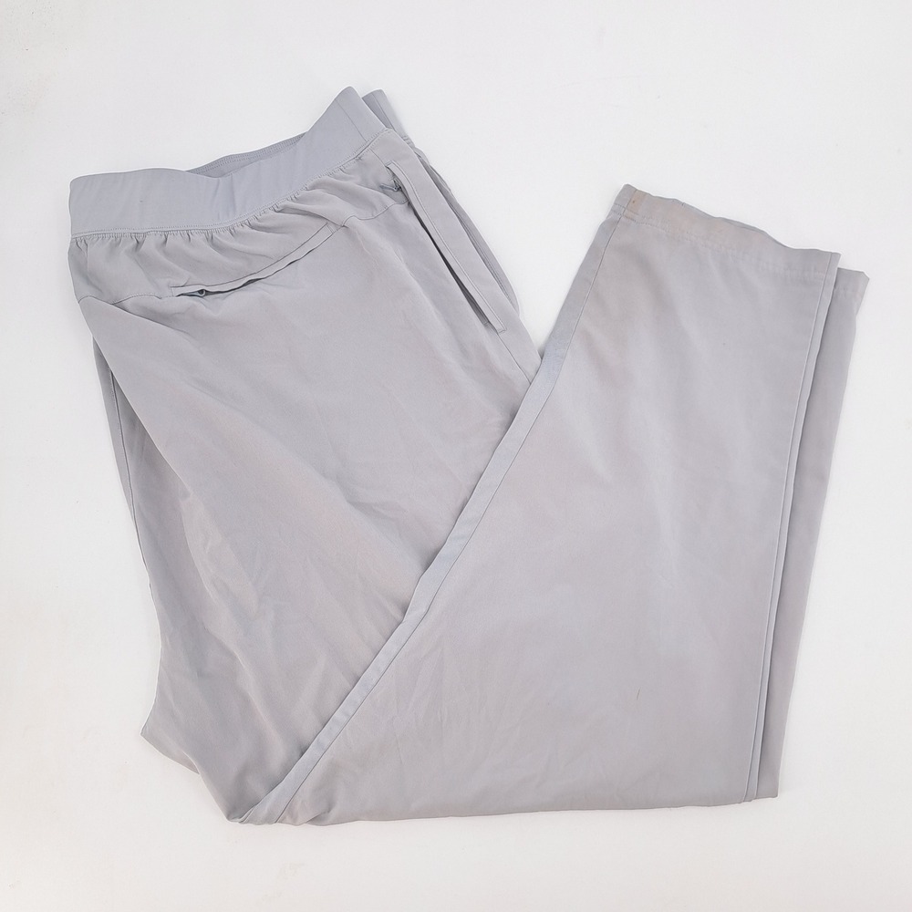 DXL Society of One Mens Gray Elastic Waist Cargo Pants 3XL Polyester Blend